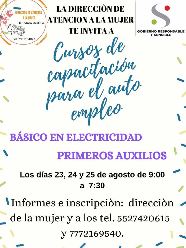 Invitación a Cursos de Primeros Auxilios y Electricidad